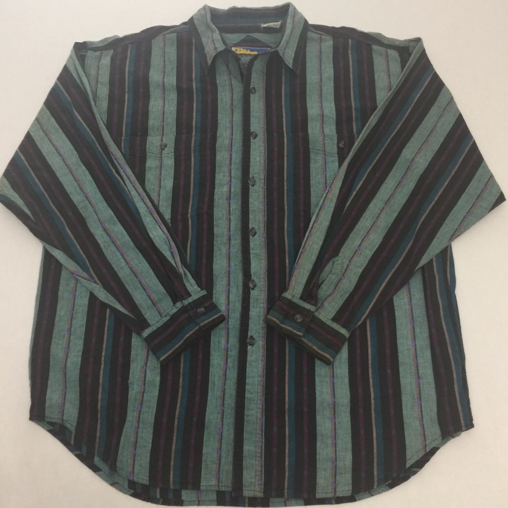 Vintage Saturdays Button Down Up Shirt Striped M41
